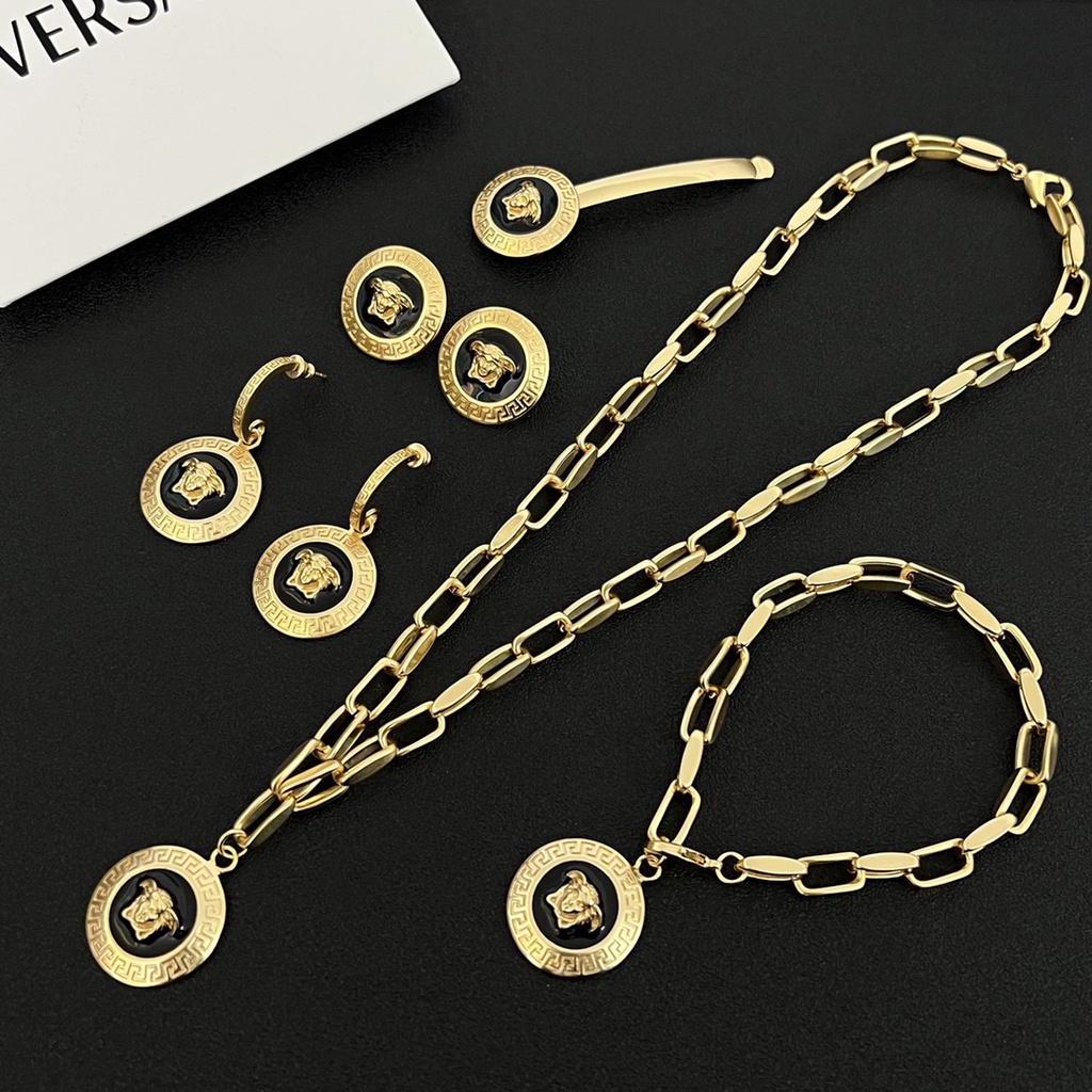 Kalung Gelang Versace La Medusa head Antings stud earrings pendant necklace bracelet hair clip