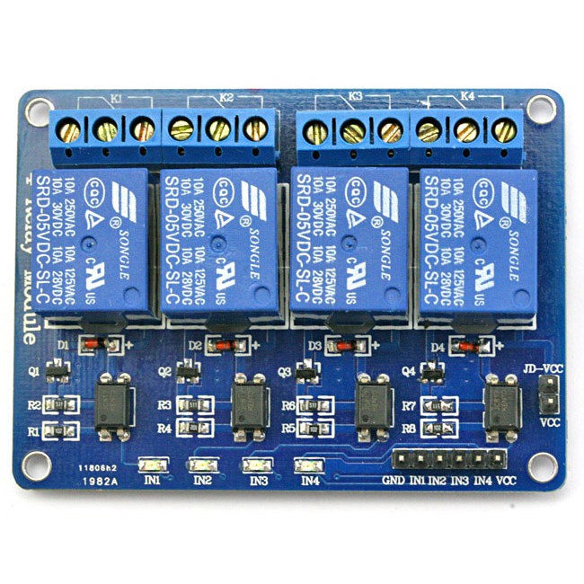 RELAY 5V 4 CHANNEL OUTPUT 250VAC 30VDC 10A WITH OPTOCUPLER MODUL