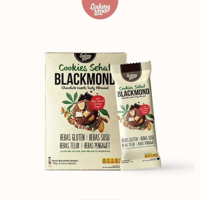 

Ladang Lima Blackmond Cookies Sachet Pack 198 gr gluten Free