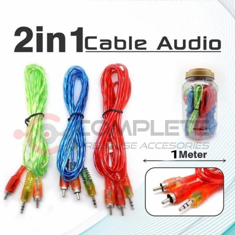 AUX CABLE AUDIO 2in1 TO RCA | KABEL AUDIO AUX
