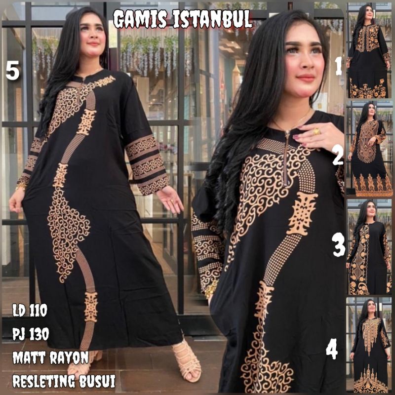 Gamis istanbul resleting depan busui grosir batik pekalongan