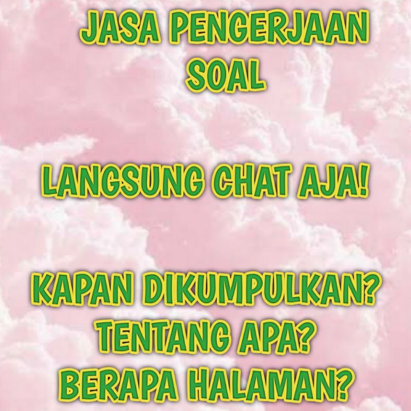 

JASA MENGERJAKAN SOAL