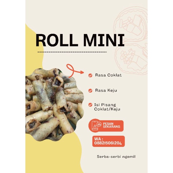 

Roll mini isi pisang coklat & pisang keju