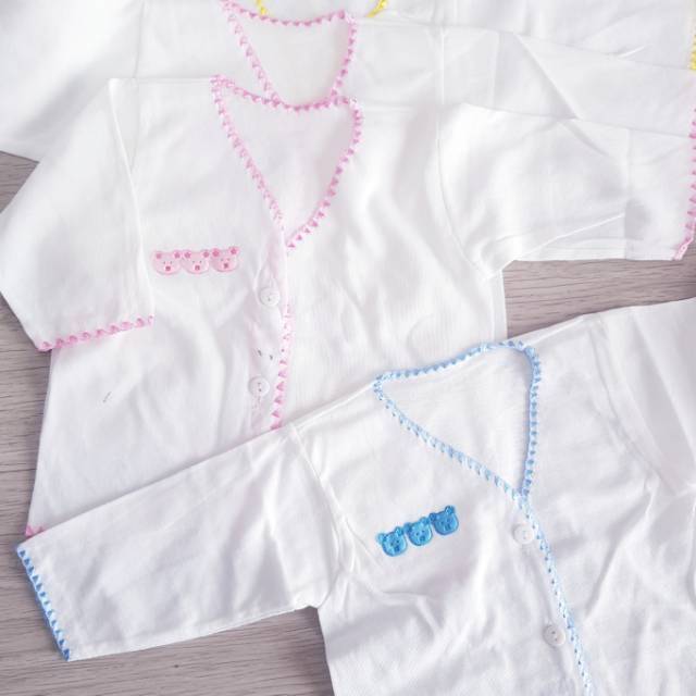 6 Pcs (1/2 Lusin) Baju Bayi Lengan Panjang 0-4 Bulan Boboko POLOS Newborn Baju TANGAN PANJANG