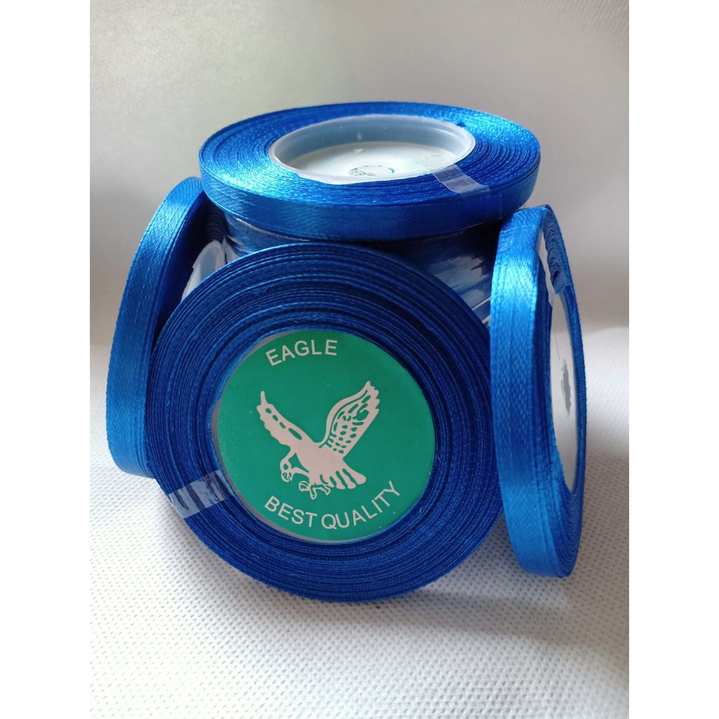 

pita satin biru benhur ukuran 1/4 inch 6.35mm