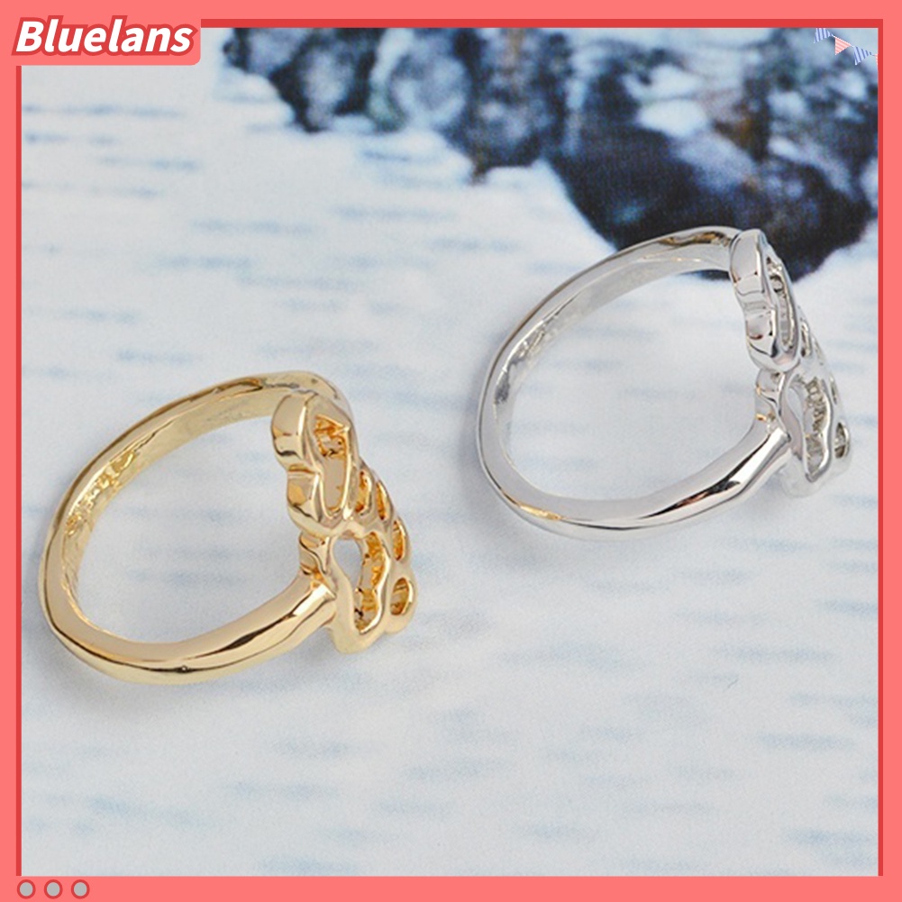 Bluelans Adjustable Opening Ring Hollow Love Heart Dog Paw Ring Jewelry for Dog Owner