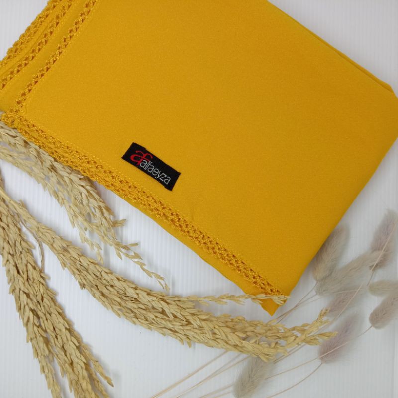 PASHMINA CROCHET EMBRIODERY / PICOT DIAMOND STRETCH-Mustard