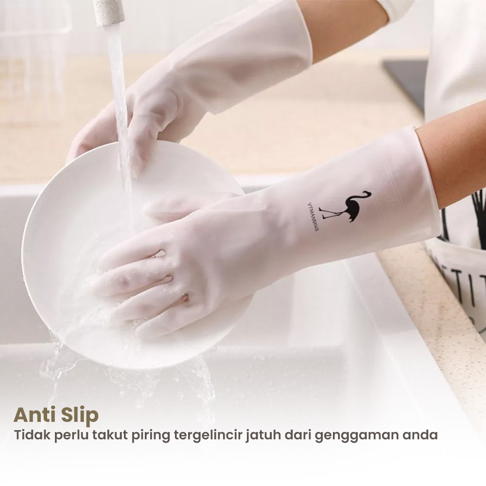 Sarung Tangan Karet Cuci Piring Dishwasher Cleaning Gloves Size L