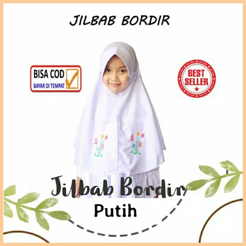 Jilbab Kerudung Anak Sekolah Putih Instant Serut TK SD