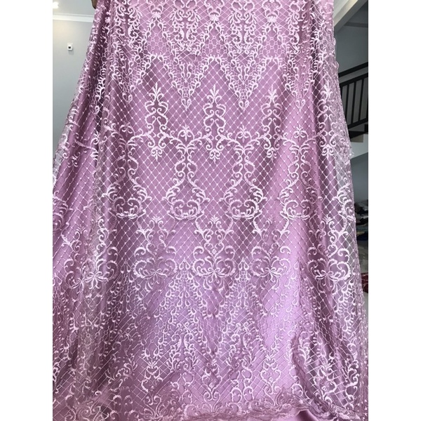 Tulle bordir elisaab/kain tile kebaya motif elisaab