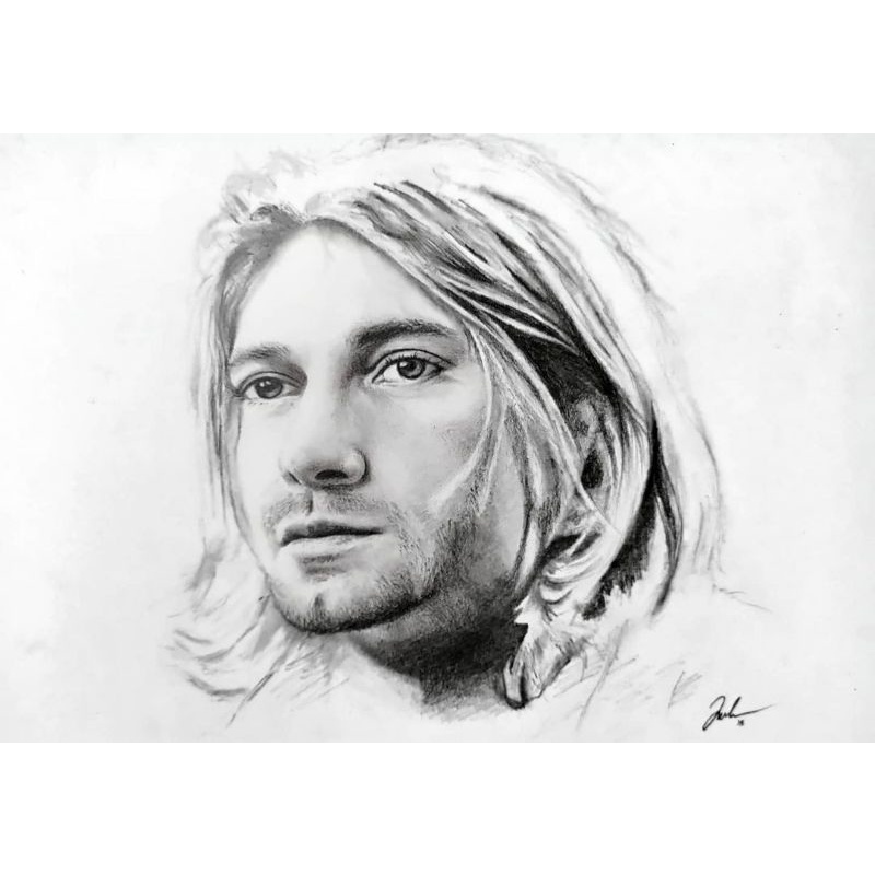 Lukisan Sketsa Hitam putih dengan Pansil (cocok untuk Mengabadikan moment sbg hadiah dll)