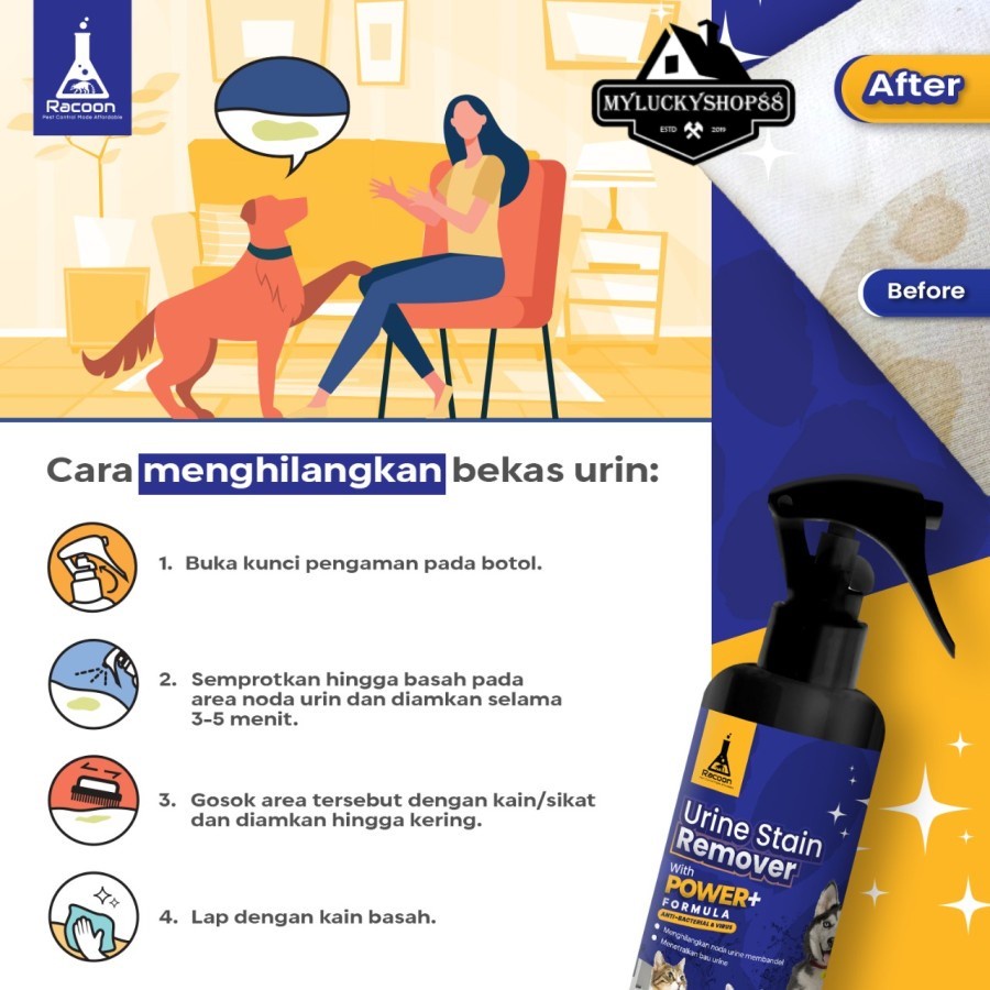 Racoon Urine Stain Remover Pembersih Noda Pipis Hewan Anjing Kucing