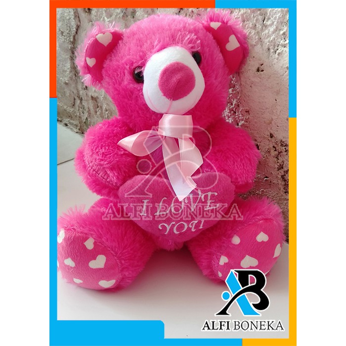 Boneka Teddy Bear Love - Boneka Lucu Beruang Ukuran M - Boneka Teddy Bear Bahan Rasfur