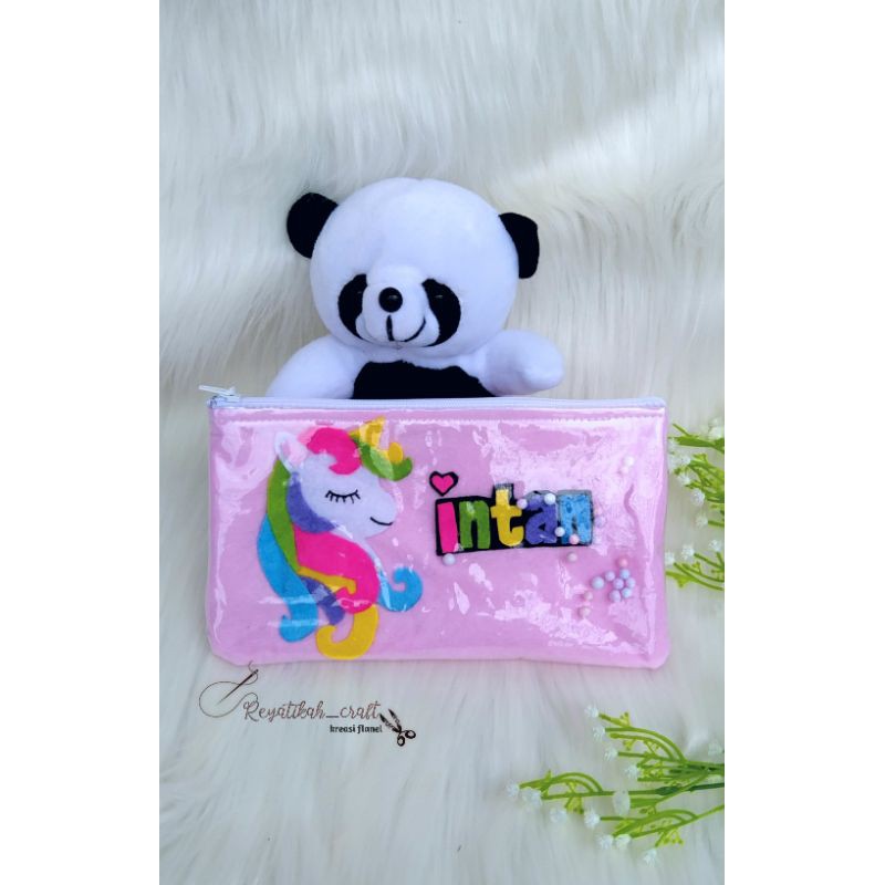 

tempat pensil unicorn, tempat pensil flanel, tempat pensil murah