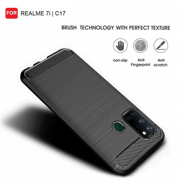 CASE SLIM FIT CARBON IPAKY  REALME C17 REALME 7i SOFTCASE - FA