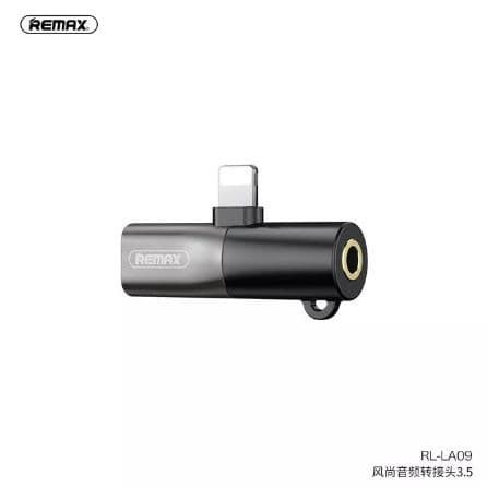 Remax Fonsion Aux Audio 3.5mm &amp; Lightning Jack Splitter RL-LA09 Ori