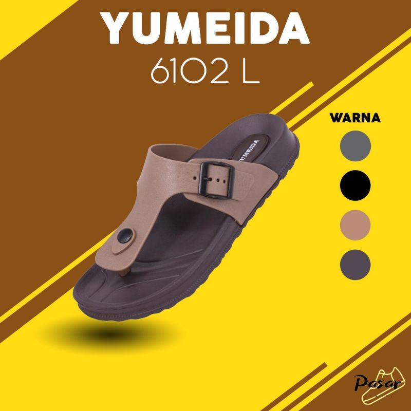 (COD)Size 38-43 Sandal Jepit Karet Pria Yumeida 6102 Gesper bisa digeser