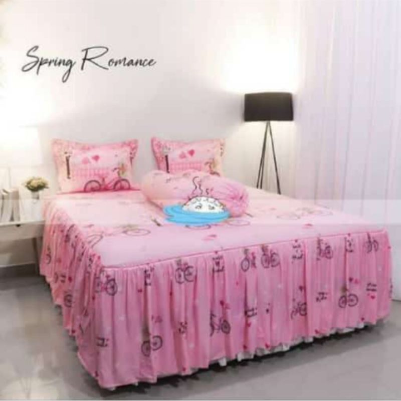 Sprei rumbai pengantin set bahan katun ukuran 180x200