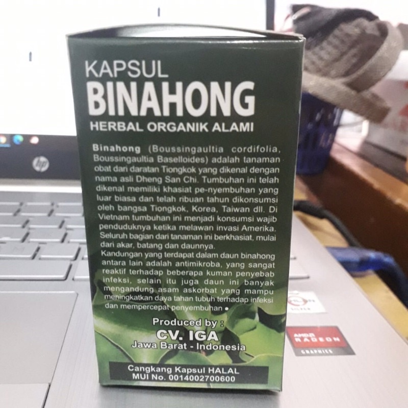 Kapsul Daun Binahong mengobati asam urat mempercepat penyembuhan luka luar ataupun luka dalam