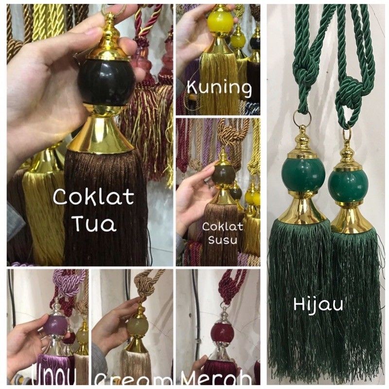 TASEL TALI GORDEN KRISTAL JUMBO / TASEL tali pengikat gorden/tasel gorden/tali gorden/pengilkat