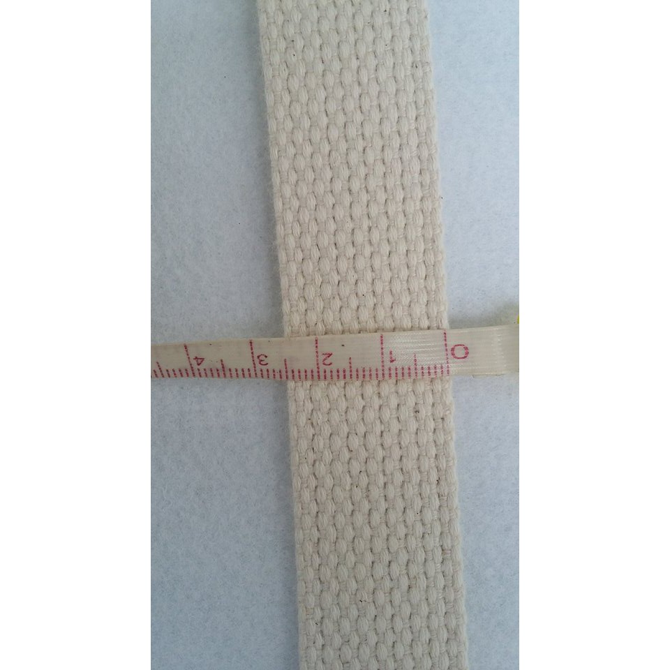 Webbing Raw White Cotton Lebar 2,5 cm / meter