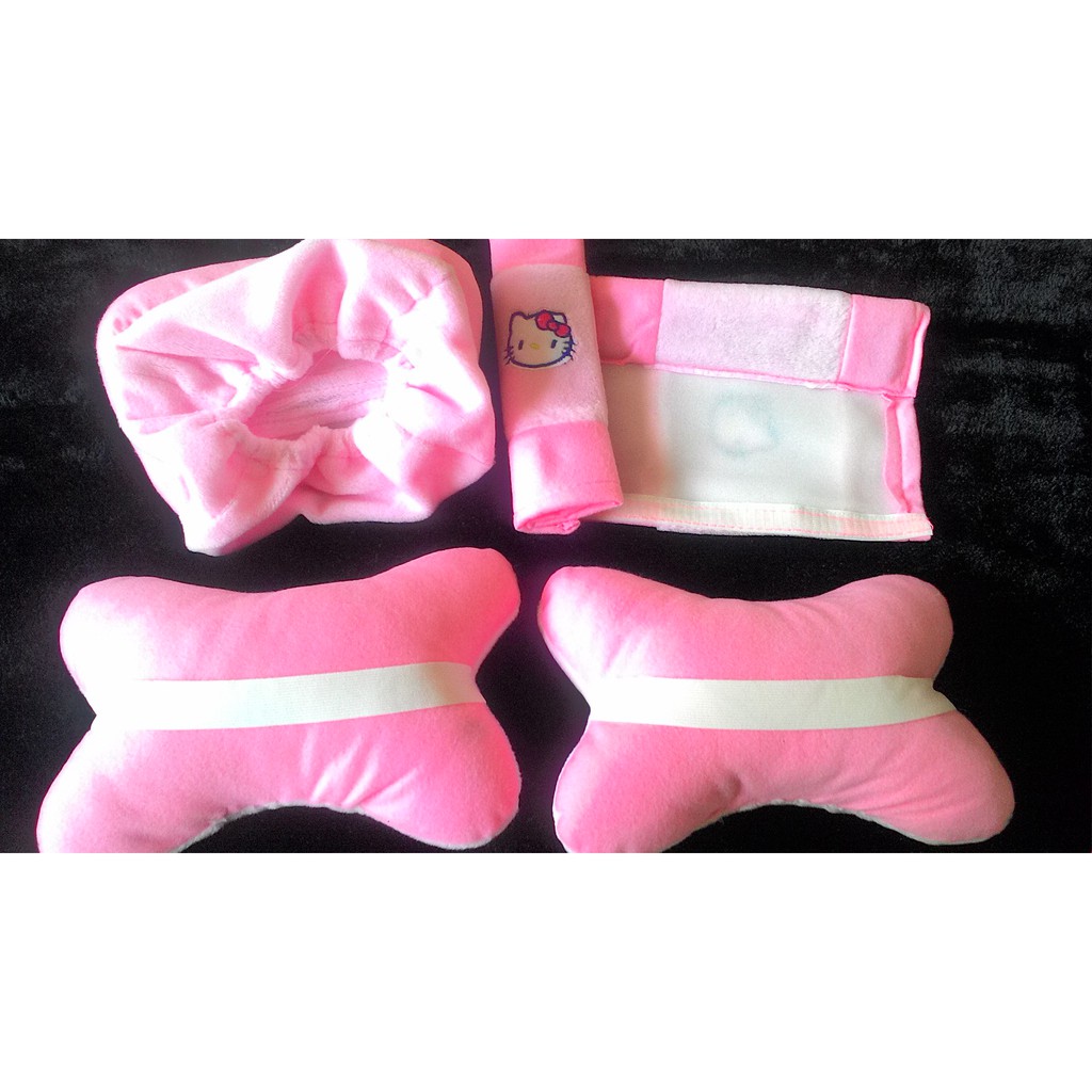 Bantal Mobil HELLO KITTY Pink  3in1 Car Pillow Sandaran Kepala Helo Kity Warna Pink