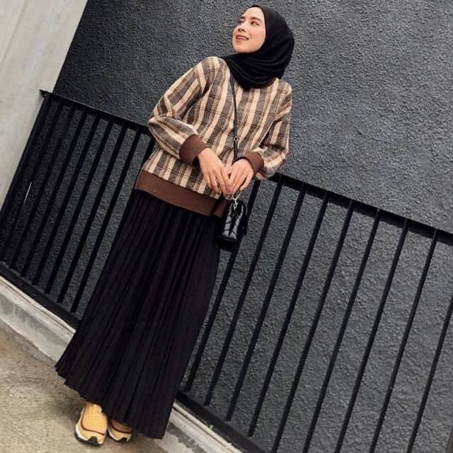 DL88 I ROK PLISKET PANJANG PREMIUM DEWASA/ ROK REMPEL MAYUNG FLOWY PLEATED SKIRT FLARE SKIRT