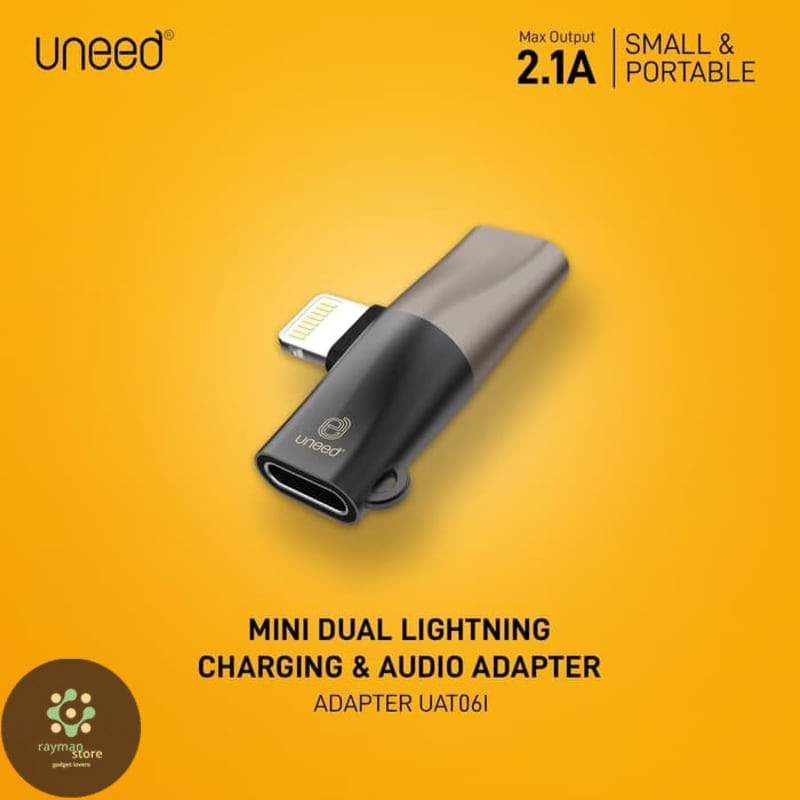 UNEED Mini Dual Lightning Charging & Audio Adapter - UAT06i