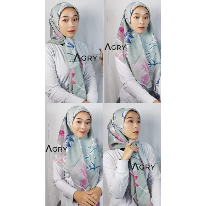 ᴀɢʀʏ Hijab Segiempat Motif Voal 110