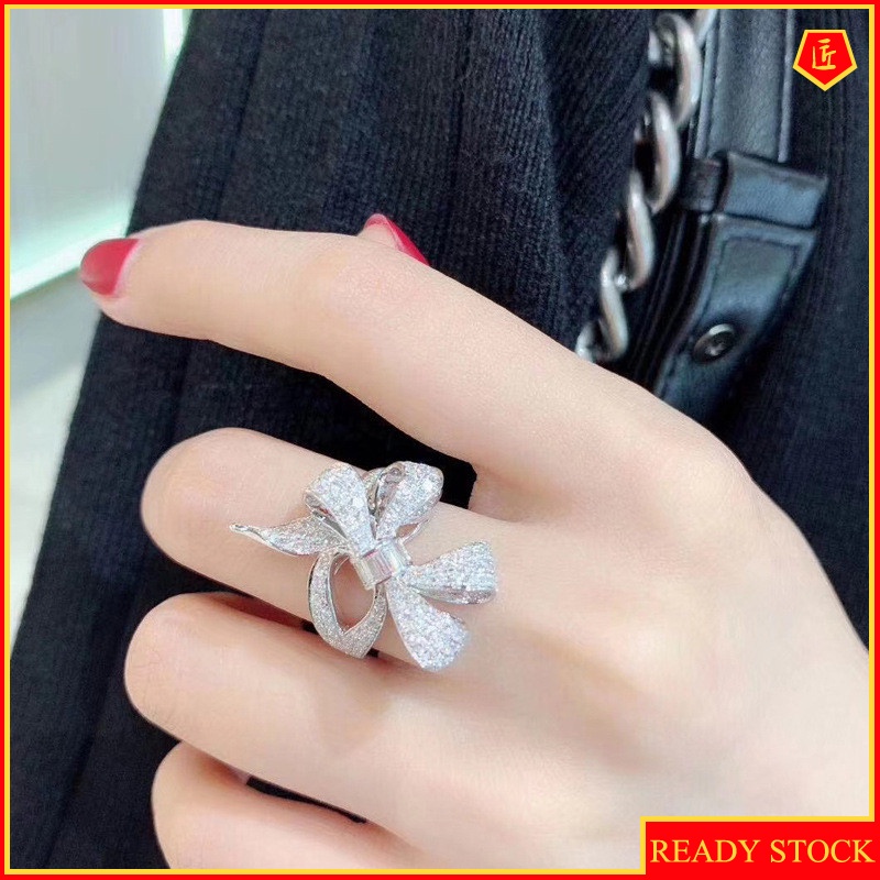 [Ready Stock]S925 Silver Fashion Luxury Butterfly Ring Female