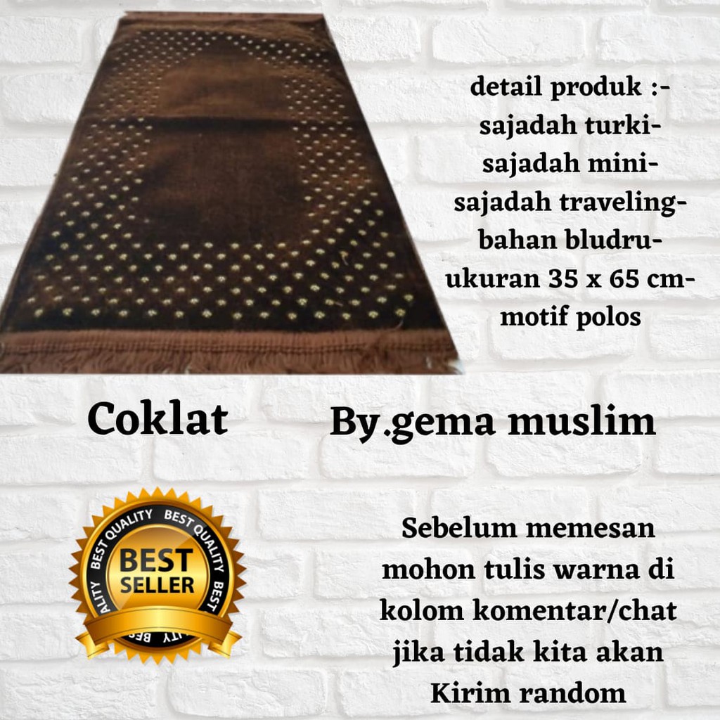 Sajadah turki muka polos