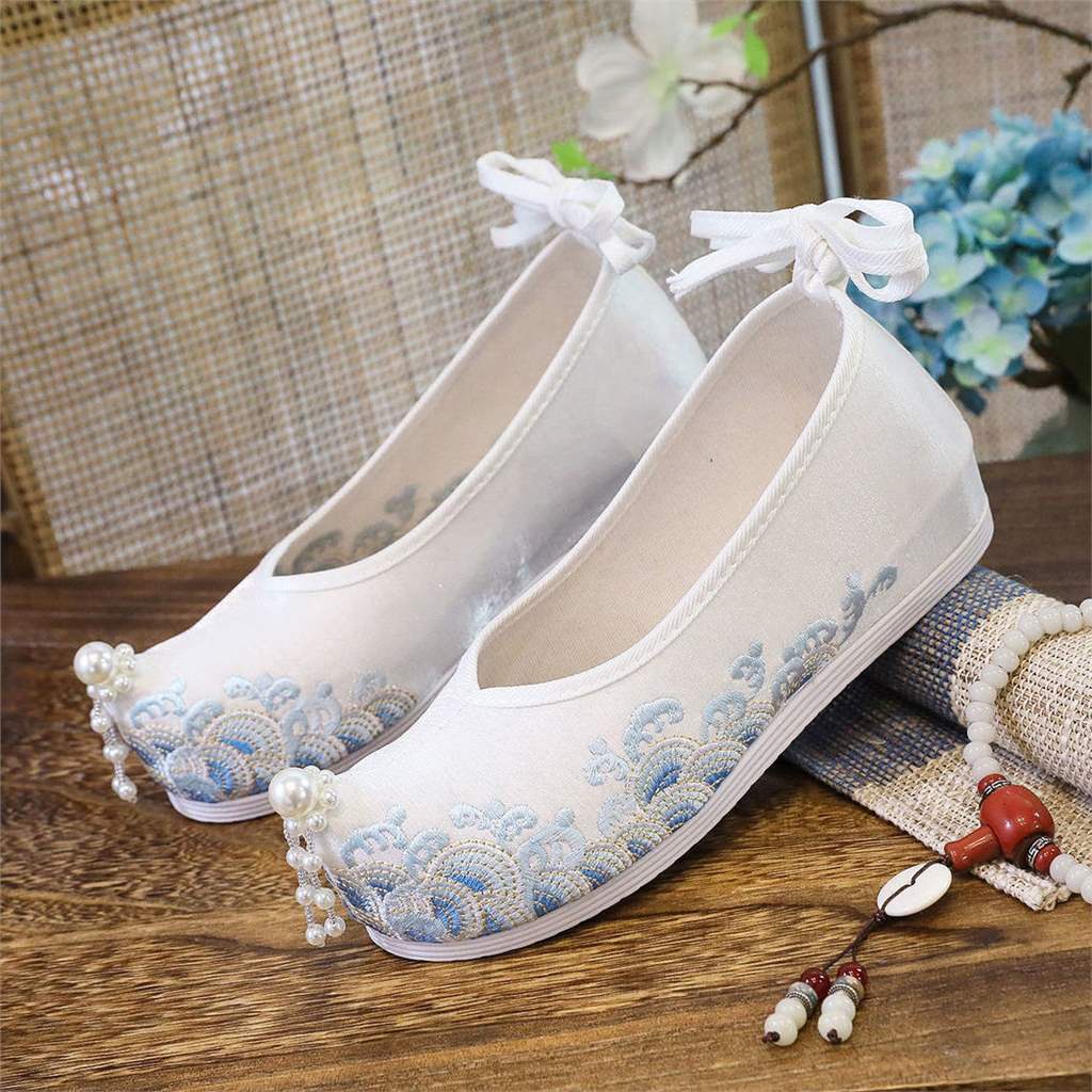 The Han-style clothing shoes original chuangming ancient style embroidered shoes Super fairy height