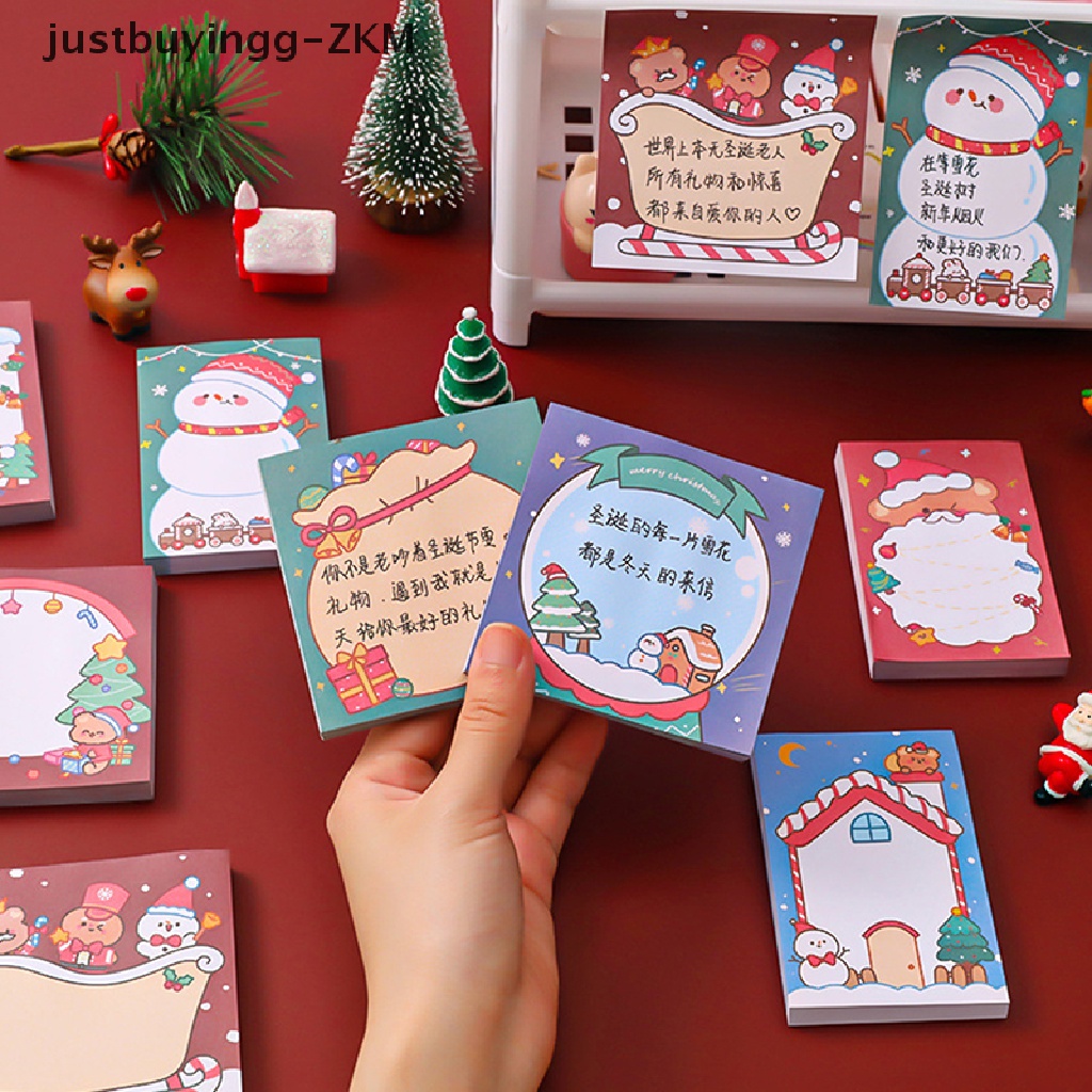 50 Lembar Sticky Notes Label Penanda Buku Desain Merry Christmas Untuk Alat Tulis Sekolah Kantor