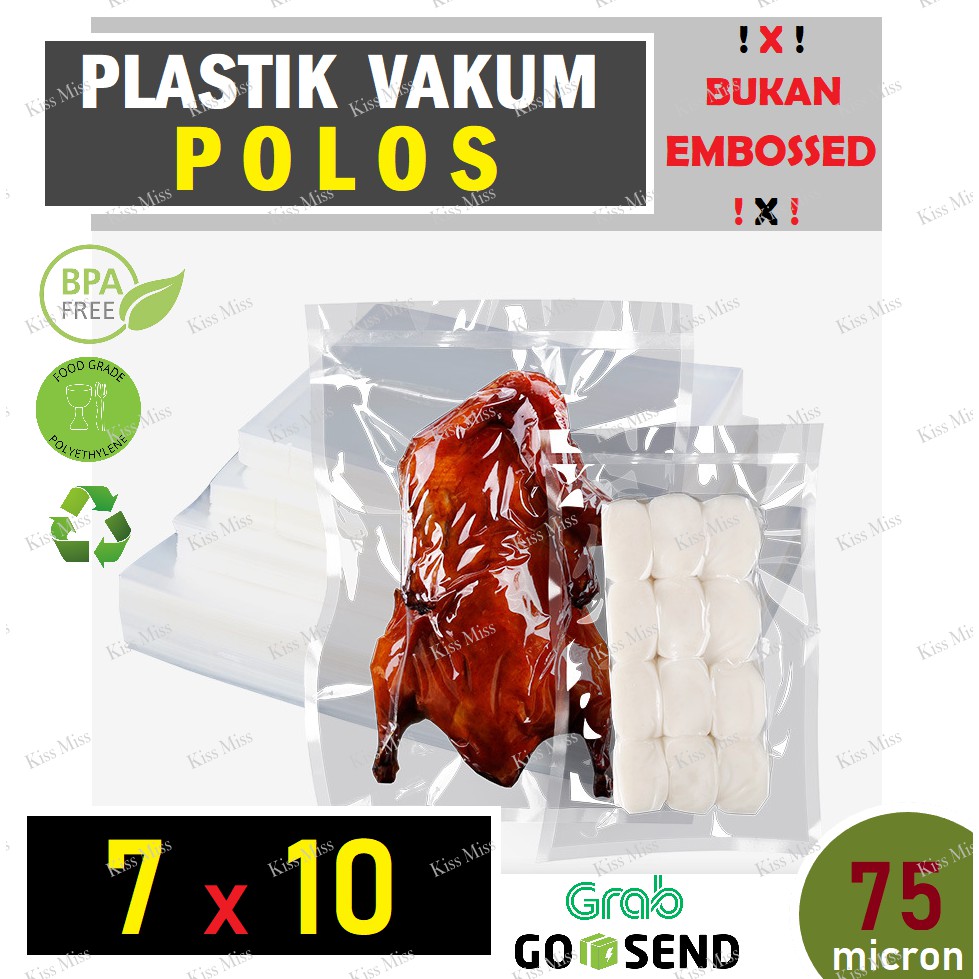 Plastik Vakum POLOS - 7x10 - Vacuum Sealer - Nylon - Vacum - SINBO - Plastik Makanan - BENING