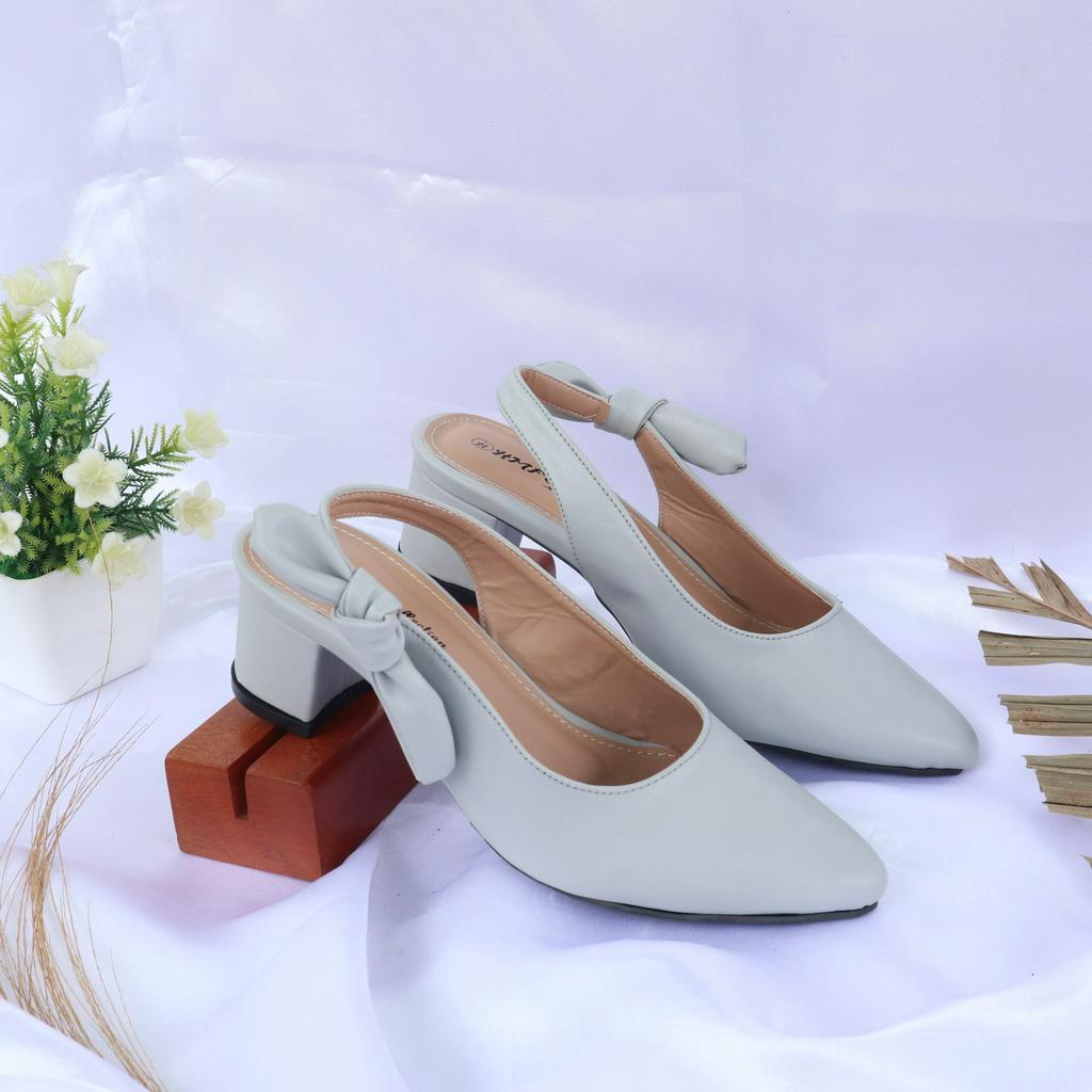 HMF Gewy Sepatu Heels Mules Wanita NB05