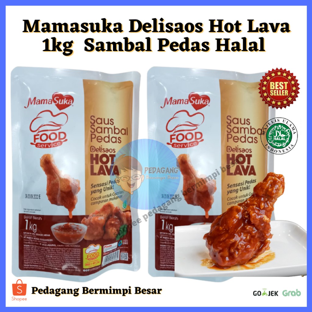 Mamasuka Saos Sambal Delisaos Hot Lava 1kg/ Sambal Delisaos/ Delisaos Hot Lava