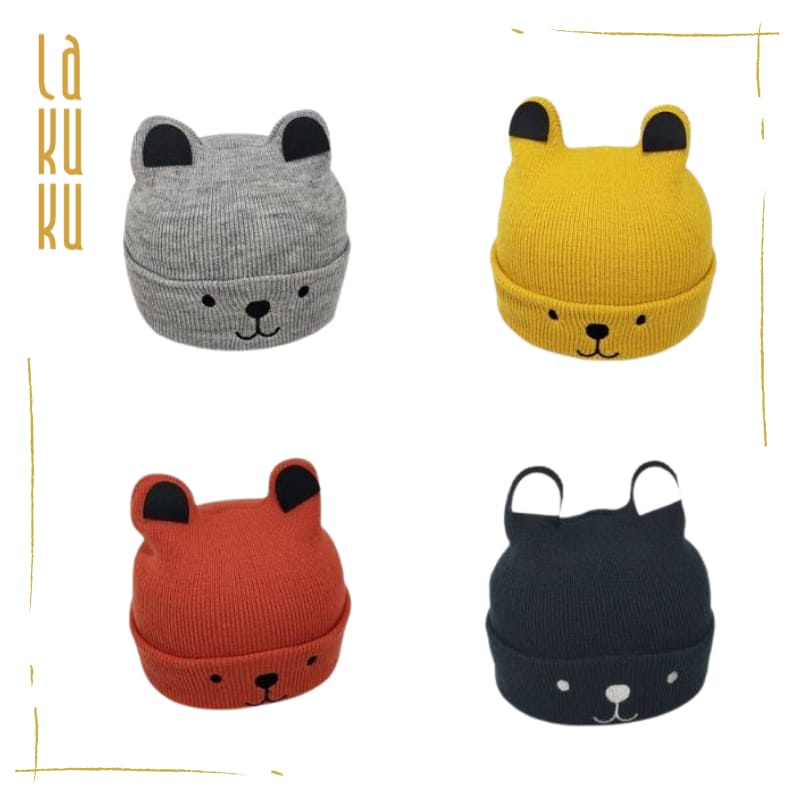 Lakuku - Topi Kupluk Rajut Import Anak Baby Toodler 0-2 tahun Bulu Premium