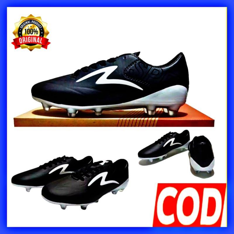 Sepatu Bola/Sepak Bola lapangan Specs Estadio Fg Warna Hitam Putih murah original