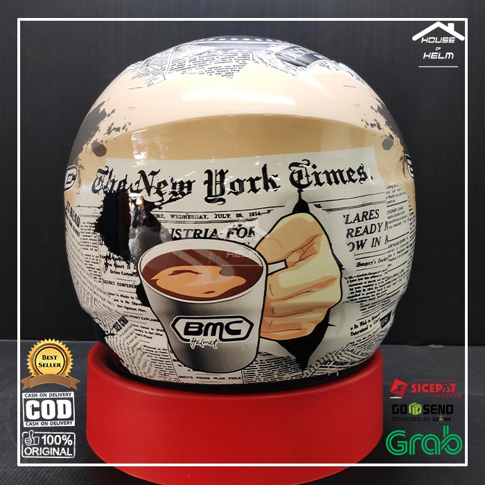 Helm Cowok Cowo Pria Cewe Cewek Wanita  Half Face Halfface BMC Milan News Koran