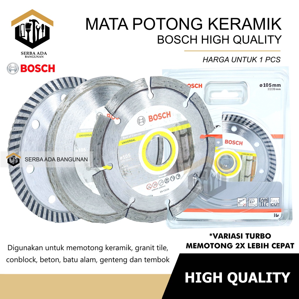 Diamond Wheel kering basah 4 In BOSCH Pisau Potong Keramik 4 Inci kering wet dry