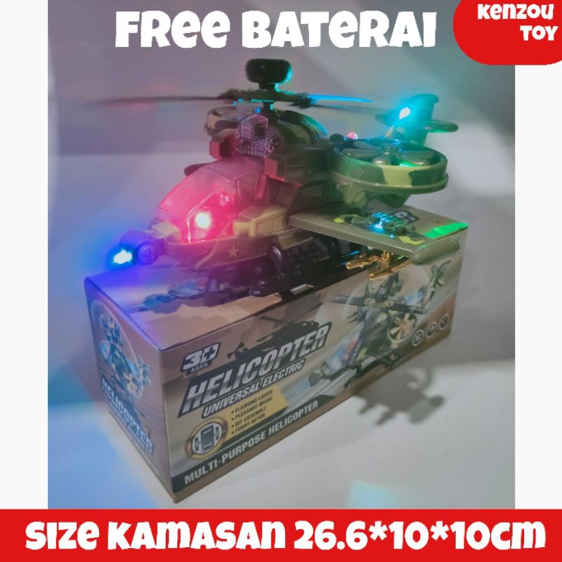 Mainan Helicopter Army BO Free Baterai 780B