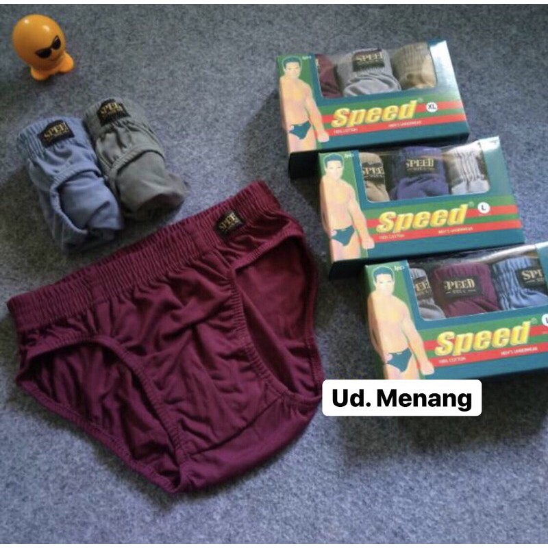 Celana Dalam Pria Speed 1box(3pcs) CELANA DALAM REMAJA-PRIA DEWASA BAHAN KATUN HALUS UNDERWEAR