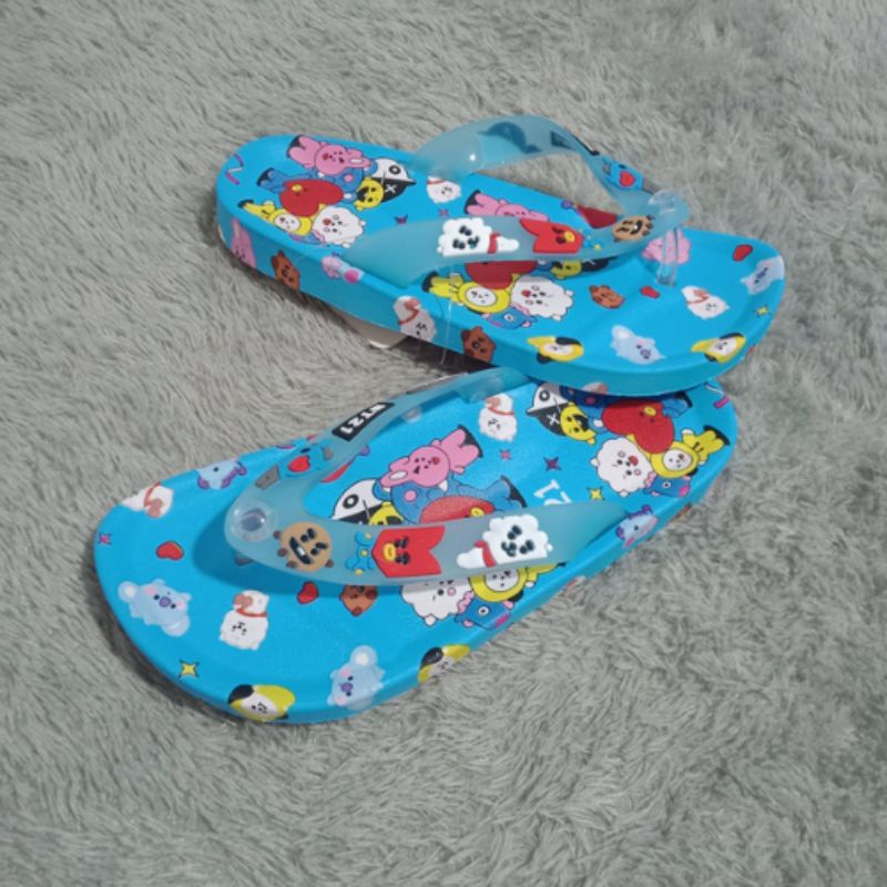 Sandal Jepit Anak Perempuan Import Motif BT21 BTS