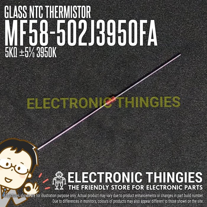 MF58502J GLASS NTC THERMISTOR 5K OHM 5% 3950K
