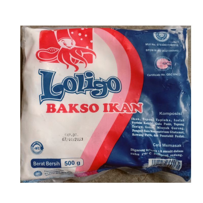 Original Loligo Bakso ikan 500gram