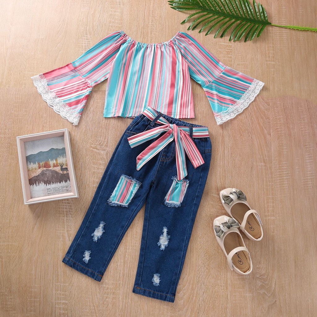 (LOLI-JKT) BS-291 SET FASHION ANAK WARNA PASTEL COLORFUL  2 WARNA SIZE 90-140