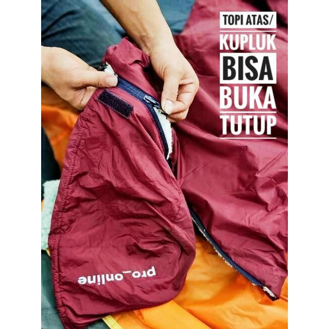 [Bisa Cod] Sleeping Bag Premium Polar Bulu pro_online Extra Tebal - Small Paking + Windstoper