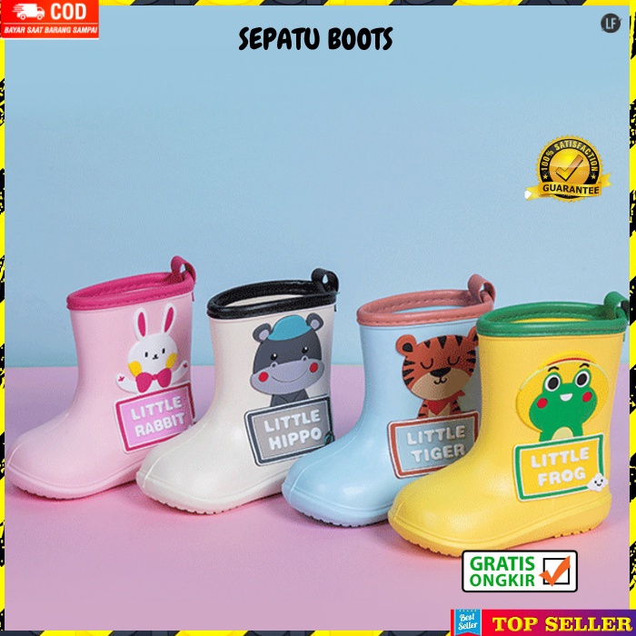 SEPATU BOOT ANAK PEREMPUAN SAFETY SHOES BOOTS ANTI AIR HUJAN KID LAKI LAKI BAHAN KARET IMPORT A43