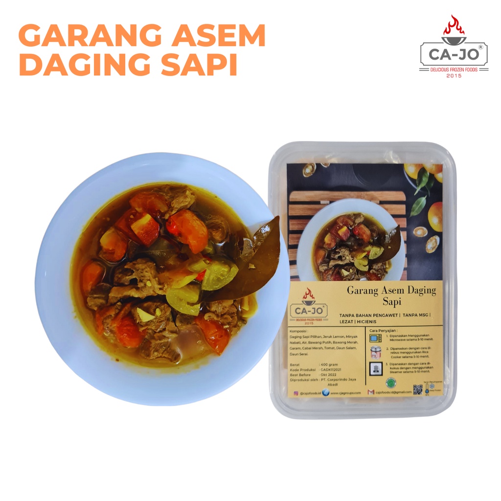 

CA-JO Frozen Food / Garang Asem Daging Sapi 400 Gram / Makanan Instan