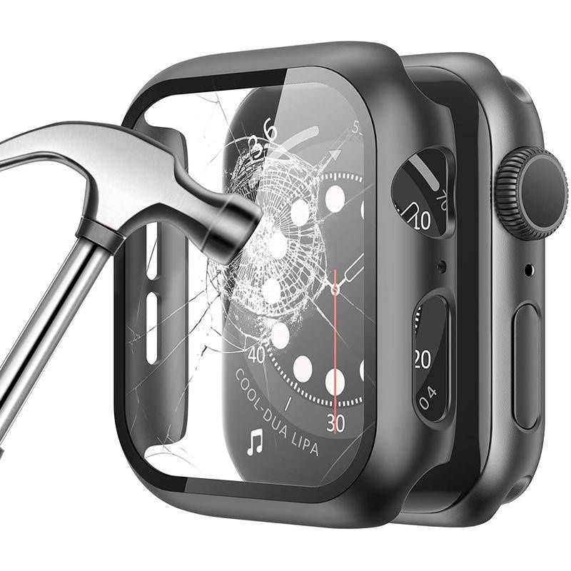 Glass+cover For Apple Watch 7 case 45mm 41mm 42mm 40mm 38mm iWatch Accessories PC bumper+Screen Protector apple watch series 7 6 SE 5 4 3 2
